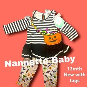 Nannette baby NWT 2 piece Halloween outfit 12mth tutu